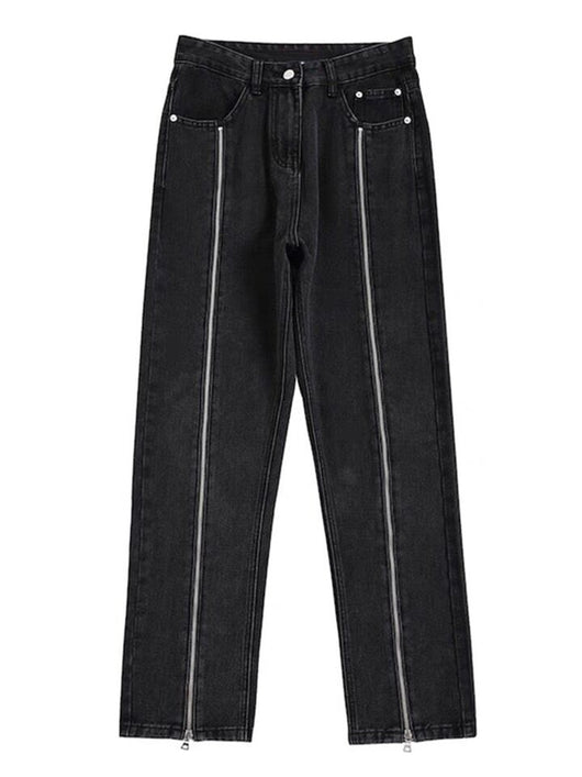 Jeans Rectos Talla Grande con Diseño de Cierre Moderno - Image 7