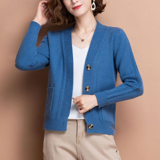 Cardigan Corto de Estilo Importado para Mujer