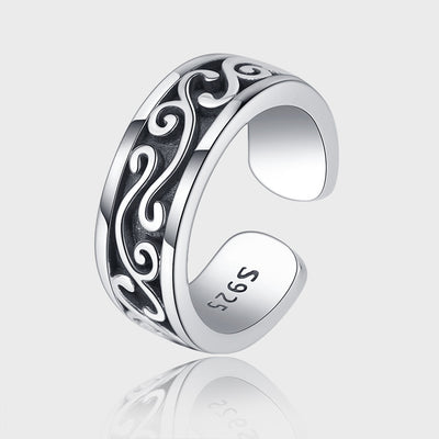 Anillo de Plata Esterlina con Diseño de Espina Retro para Hombre
