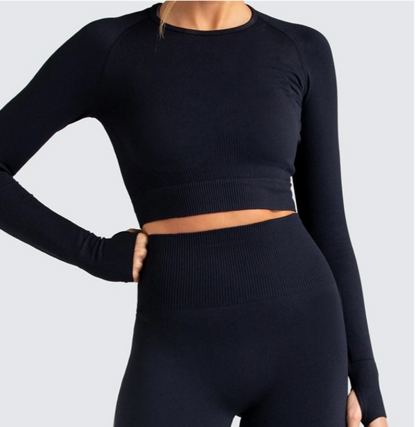 Conjunto Deportivo Sin Costuras de Alta Elasticidad para Yoga y Gimnasio - Image 7