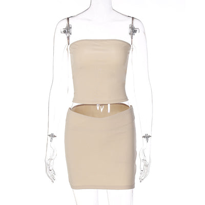 Conjunto de Verano Elegante: Top Rayado y Falda Ajustada Estilo Europeo - Image 2