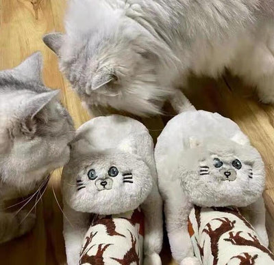 Pantuflas Gato Cálidas con Diseño Realista y Suela Antideslizante - Image 4