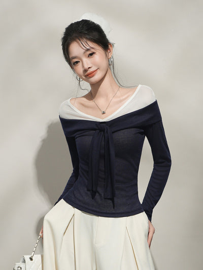 Camiseta Manga Larga Ajustada con Costuras Decorativas para Mujer - Image 6
