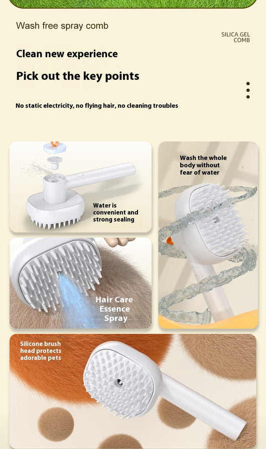Cepillo Masajeador Eléctrico con Spray para Mascotas - Gatos y Perros - Image 10