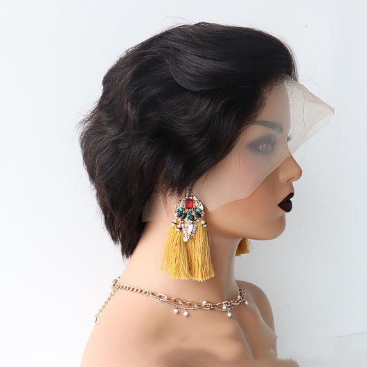 Peluca Bob Rizado con Encaje Frontal - Cabello Corto Ondulado - Image 6