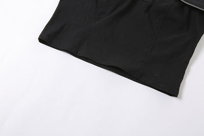 Blusa Elegante de Cuello Halter con Detalles Calados y Costuras Bicolor - Image 18