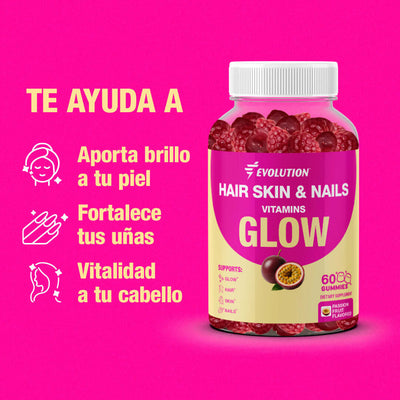 Evolution GLOW - Vitaminas para Cabelo, Pele e Unhas