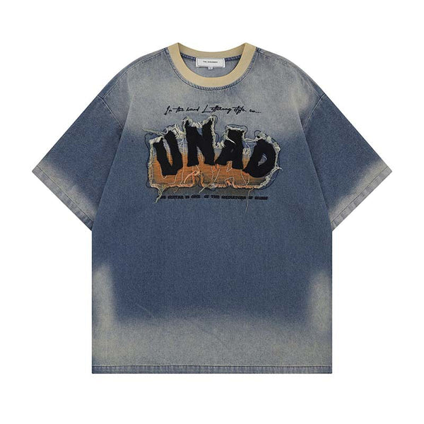 Camiseta Vaquera Vintage Estilo Cowboy con Textura Flocking - Image 7