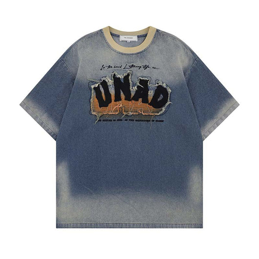 Camiseta Vaquera Vintage Estilo Cowboy con Textura Flocking - Image 7