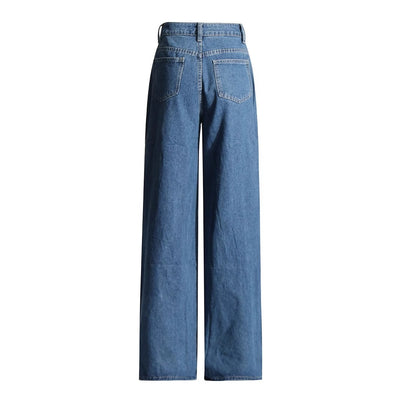Jeans Cintura Alta con Corazón Calado y Pierna Ancha - Image 5
