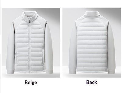 Chaqueta Acolchada de Plumón Ligera y Cálida con Cuello Alzado y Parches - Image 20