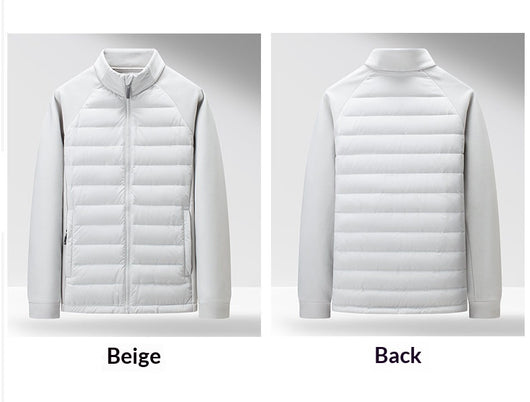 Chaqueta Acolchada de Plumón Ligera y Cálida con Cuello Alzado y Parches - Image 20