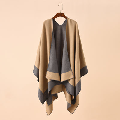 Poncho Cálido de Color Sólido para Viajes - Primavera, Otoño e Invierno - Image 12