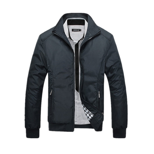 Chaqueta Casual de Cuello Alto para Hombre Talla Grande - Image 7