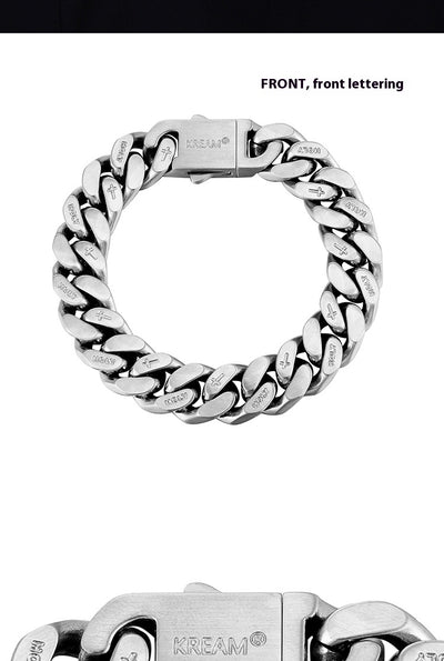 Pulsera Cubana Doble Cara Cepillada para Hombre - Estilo Casual - Image 7