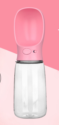 White and clear portable dog water dispenser with a built-in bowl and transparent water reservoir. - Image 19
