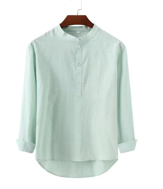 Camisa Casual para Hombre con Cuello de Pie y Puños Reforzados - Image 10