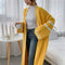 Cardigan Oversized de Punto Grueso Largo hasta la Rodilla para Mujer