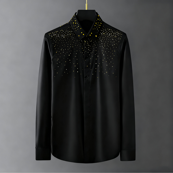 Blusa Elegante con Strass de Manga Larga