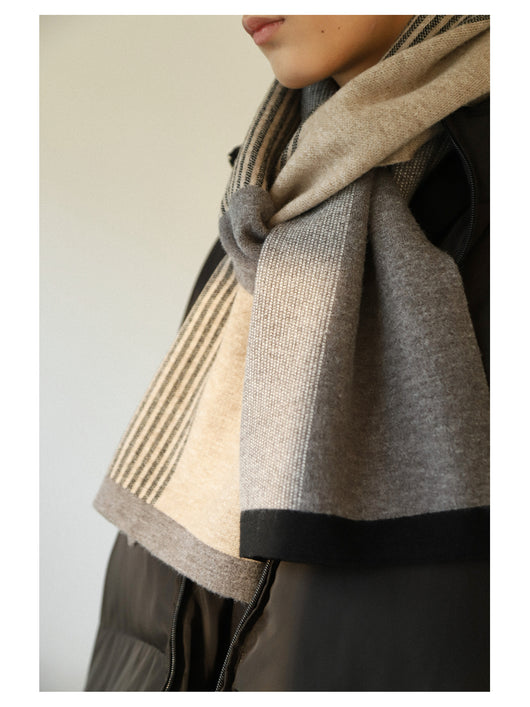 Bufanda Reversible a Rayas con Bloques de Color - Calidez y Grosor Premium - Image 8