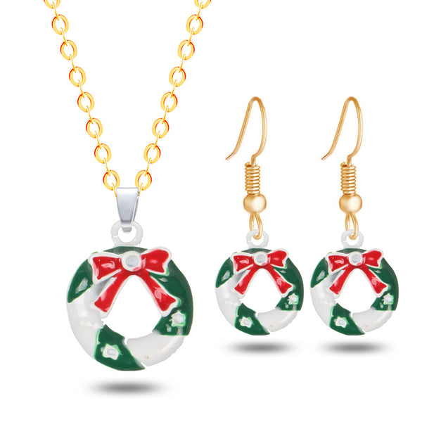Conjunto de Collar y Aretes Navideños