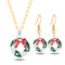 Conjunto de Collar y Aretes Navideños