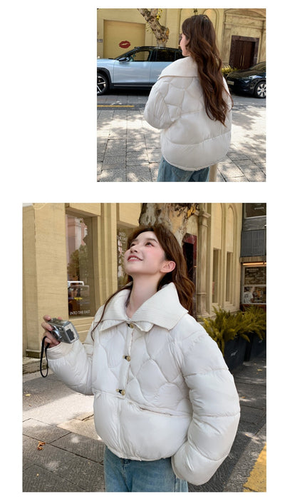 Abrigo Acolchado de Algodón con Diseño Rombo - Elegancia Casual y Confort - Image 19