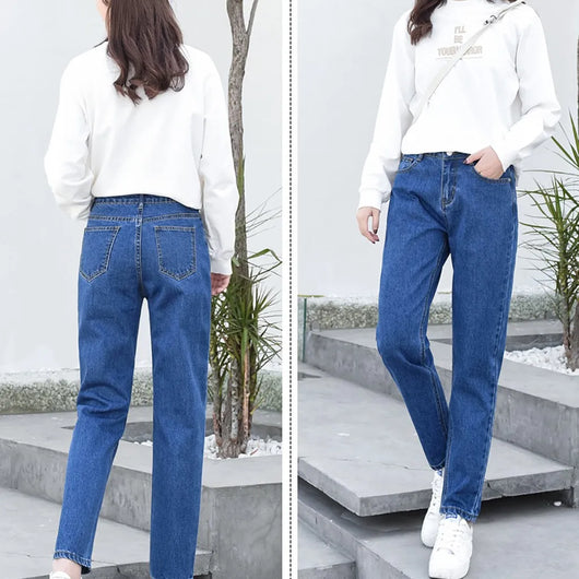 Pantalón Denim Recto Oversize Versátil Estilo Coreano - Image 7