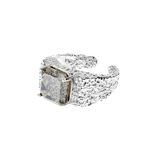 Anillo de Plata 925 con Circón y Superficie Texturizada - Ajustable - Image 9