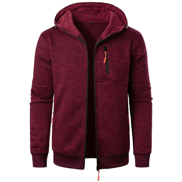Cardigã Esportivo Masculino com Capuz Jacquard