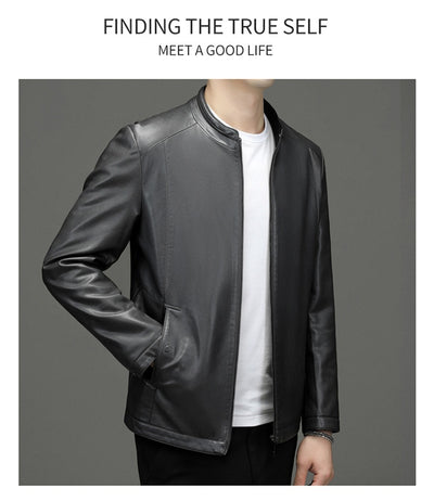 Chaqueta de Cuero Casual Acolchada para Hombre con Forro Polar - Image 21