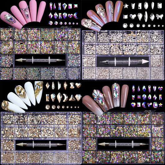 Organizador de Joyería Manicura 21 Compartimentos con Caja de Vidrio y Bolígrafo de Diamante - Image 27