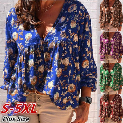 Blusa Personalizada con Escote en V y Estampado para Mujer - Image 13
