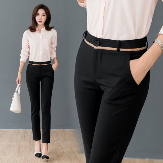 Pantalones de Vestir Rectos Elásticos de Cintura Alta para Mujer - Image 17