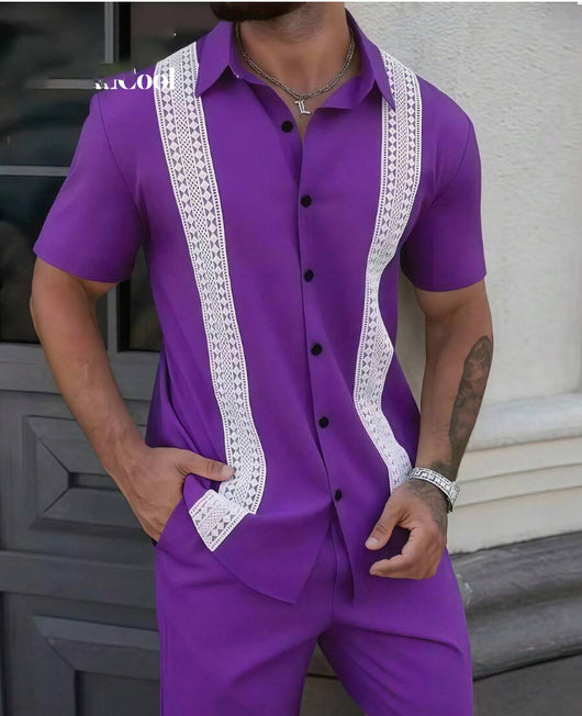 Conjunto de Camisa y Pantalones Cortos con Estampado en Solapa - Image 14