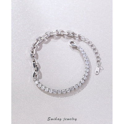 Pulsera de Diamantes Cosidos en Plata 925 Estilo Retro - Image 3