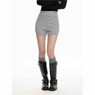 Pantalones Cortos Tejidos de Cintura Alta con Efecto Reductor y Pierna Ancha - Image 3