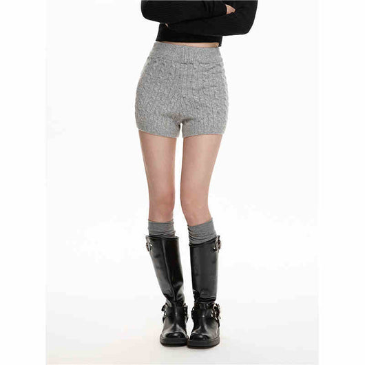 Pantalones Cortos Tejidos de Cintura Alta con Efecto Reductor y Pierna Ancha - Image 3
