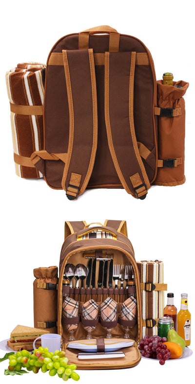 Set Completo de Bolsa Térmica para Picnic con Vajilla Portátil - Image 4