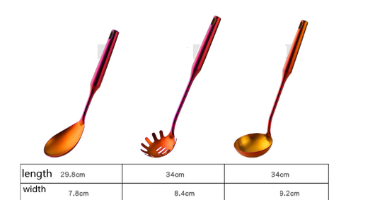 Set de Espátulas y Cucharas de Acero Inoxidable para Cocina - Image 5