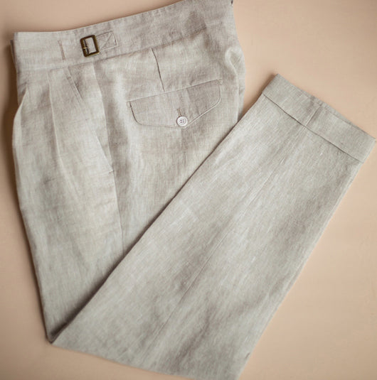 Pantalones de Lino Cintura Alta Efecto Adelgazante Corte Lápiz - Image 12