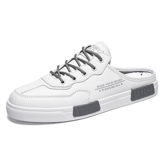 Tenis Casuales para Hombre Cuero Blanco Combinado Estilo Moderno - Image 3