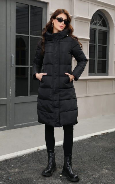 Chaqueta Larga de Algodón Grueso con Capucha - Ajuste Slim Resistente al Frío - Image 13