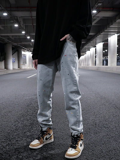 Jeans Rotos y Desgastados con Efecto Salpicado a Mano - Image 4