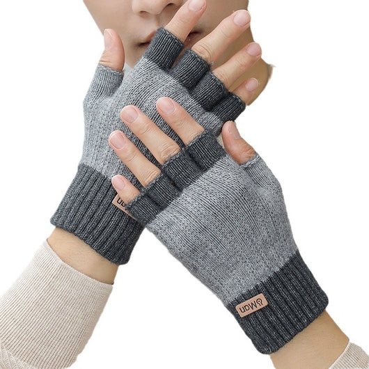 Guantes Tejidos Gruesos de Media Caña para Hombre - Image 5