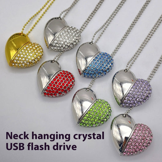 Memoria USB Corazón con Incrustaciones de Moda