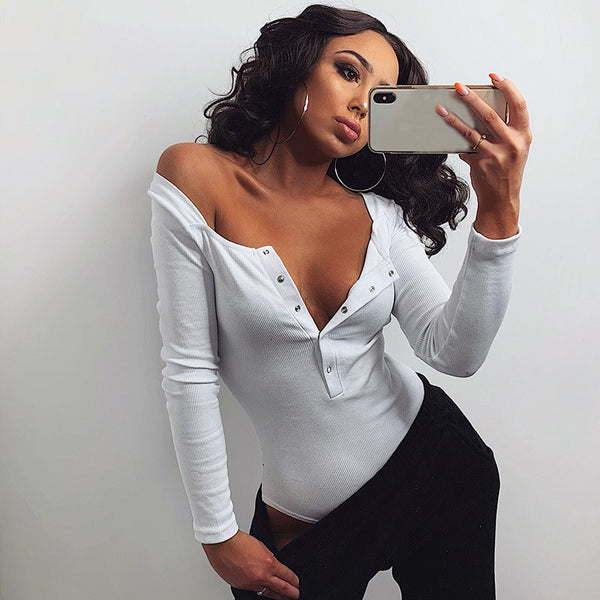 Blusa Casual Ajustada con Botones de Manga Larga para Otoño