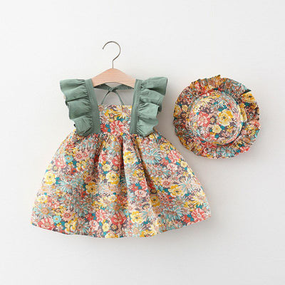 Vestido Infantil Floral de Verano con Mangas Volantes - Image 13