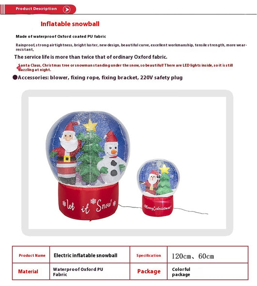 Decoración Navideña Inflable Luminosa para Jardín - Muñeco de Nieve, Reno y Papá Noel - Image 9