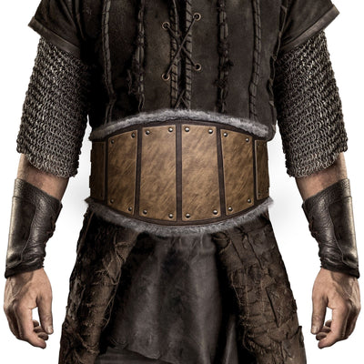 Cinturón Medieval de Cuero Desgastado Estilo Vikingo Nórdico Retro